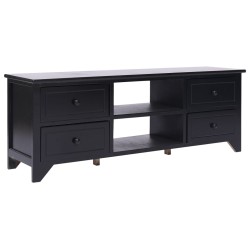 vidaXL Mueble para TV madera maciza de paulownia negro 108x30x40 cm