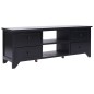 vidaXL Mueble para TV madera maciza de paulownia negro 108x30x40 cm