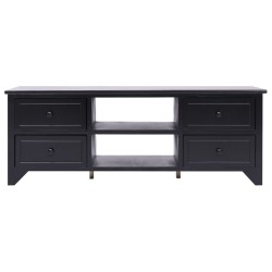 vidaXL Mueble para TV madera maciza de paulownia negro 108x30x40 cm