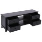 vidaXL Mueble para TV madera maciza de paulownia negro 108x30x40 cm