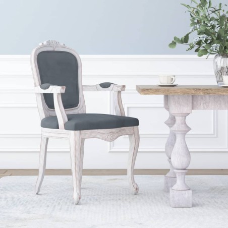 vidaXL Silla de comedor terciopelo gris oscuro 62x59,5x100,5 cm
