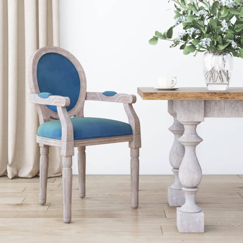 vidaXL Silla de comedor terciopelo azul 54x56x96,5 cm vidaXL Silla de comedor terciopelo azul 54x56x96,5 cm