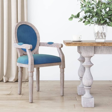 vidaXL Silla de comedor terciopelo azul 54x56x96,5 cm