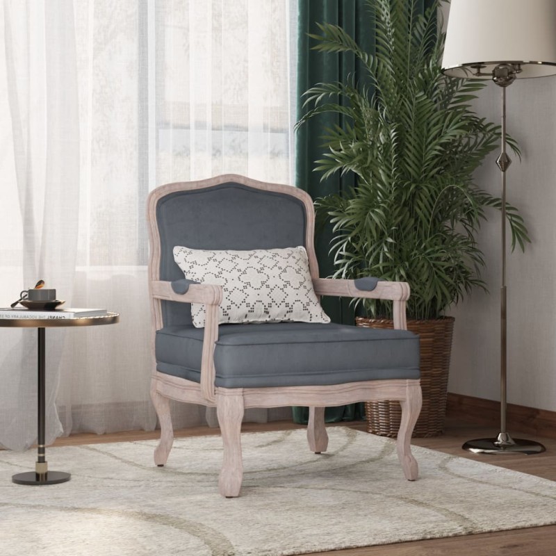 vidaXL Sillón de terciopelo gris oscuro 64x64x90 cm vidaXL Sillón de terciopelo gris oscuro 64x64x90 cm