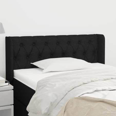 vidaXL Cabecero de tela negro 93x16x78/88 cm