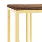 vidaXL Mesa consola acero inoxidable y madera maciza reciclada dorada vidaXL Mesa consola acero inoxidable y madera maciza reciclada dorada