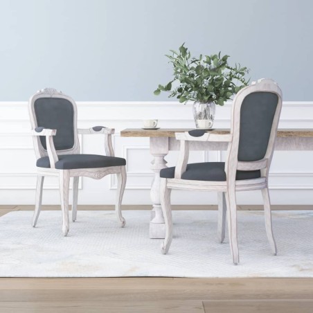 vidaXL Sillas de comedor 2 uds terciopelo gris oscuro 62x59,5x100,5 cm