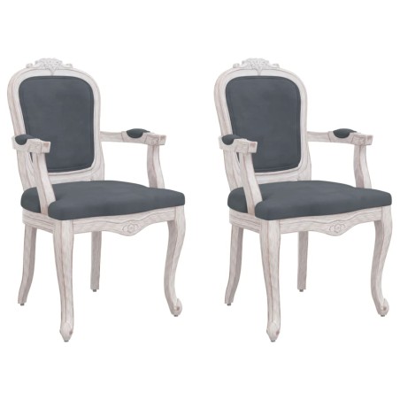 vidaXL Sillas de comedor 2 uds terciopelo gris oscuro 62x59,5x100,5 cm