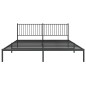 vidaXL Estructura de cama con cabecero metal negro 193x203 cm vidaXL Estructura de cama con cabecero metal negro 193x203 cm