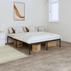 vidaXL Estructura de cama de metal negro 140x200 cm