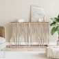 vidaXL Mesa consola acero inoxidable madera maciza reciclada plateada