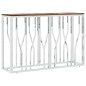 vidaXL Mesa consola acero inoxidable madera maciza reciclada plateada