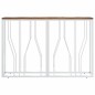 vidaXL Mesa consola acero inoxidable madera maciza reciclada plateada
