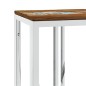 vidaXL Mesa consola acero inoxidable madera maciza reciclada plateada