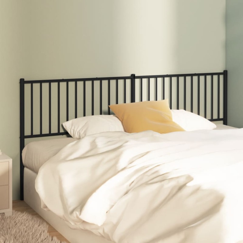 vidaXL Cabecero de metal negro 200 cm vidaXL Cabecero de metal negro 200 cm