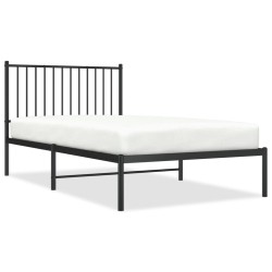 vidaXL Estructura de cama con cabecero metal negro 100x190 cm