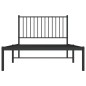vidaXL Estructura de cama con cabecero metal negro 100x190 cm vidaXL Estructura de cama con cabecero metal negro 100x190 cm