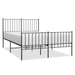 vidaXL Estructura de cama con cabecero y pie metal negro 120x190 cm
