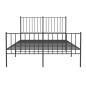 vidaXL Estructura de cama con cabecero y pie metal negro 120x190 cm vidaXL Estructura de cama con cabecero y pie metal negro 120x190 cm