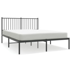 vidaXL Estructura de cama con cabecero metal negro 140x190 cm