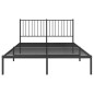 vidaXL Estructura de cama con cabecero metal negro 140x190 cm vidaXL Estructura de cama con cabecero metal negro 140x190 cm