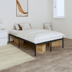 vidaXL Estructura de cama de metal negro 135x190 cm