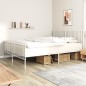 vidaXL Estructura cama metal con cabecero y estribo blanco 200x200 cm vidaXL Estructura cama metal con cabecero y estribo blanco 200x200 cm