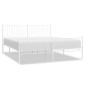 vidaXL Estructura cama metal con cabecero y estribo blanco 200x200 cm vidaXL Estructura cama metal con cabecero y estribo blanco 200x200 cm