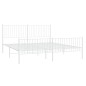 vidaXL Estructura cama metal con cabecero y estribo blanco 200x200 cm vidaXL Estructura cama metal con cabecero y estribo blanco 200x200 cm