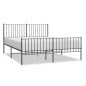 vidaXL Estructura de cama cabecero y pie de cama metal negro 160x200cm vidaXL Estructura de cama cabecero y pie de cama metal negro 160x200cm