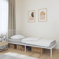 vidaXL Estructura de cama de metal con cabecero blanco 90x190 cm