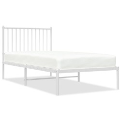 vidaXL Estructura de cama de metal con cabecero blanco 90x190 cm
