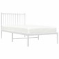vidaXL Estructura de cama de metal con cabecero blanco 90x190 cm vidaXL Estructura de cama de metal con cabecero blanco 90x190 cm