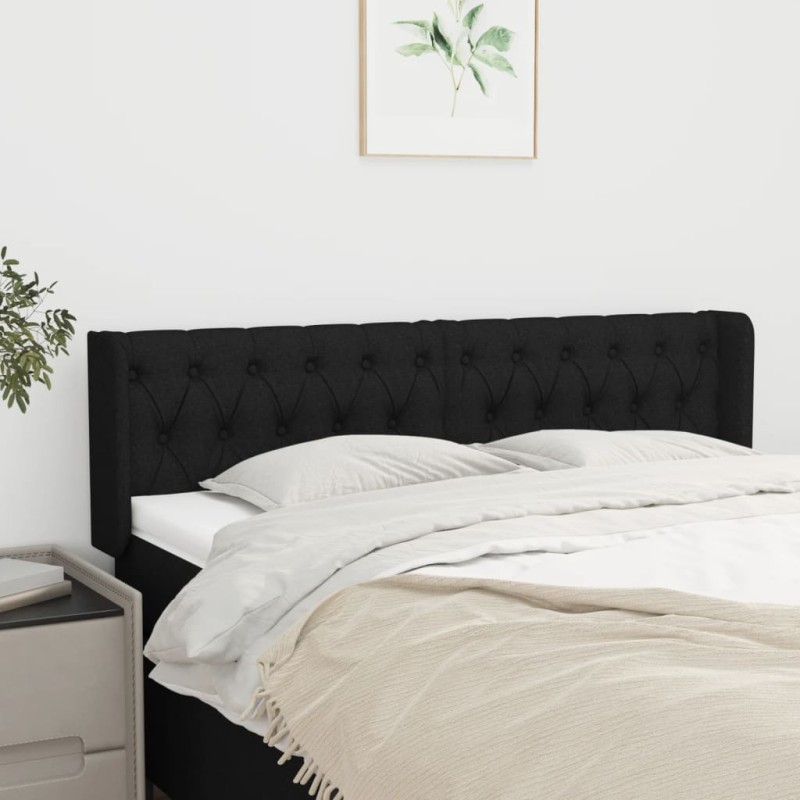 vidaXL Cabecero de tela negro 147x16x78/88 cm vidaXL Cabecero de tela negro 147x16x78/88 cm