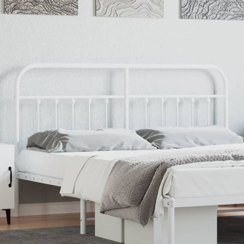 vidaXL Cabecero de metal blanco 160 cm vidaXL Cabecero de metal blanco 160 cm