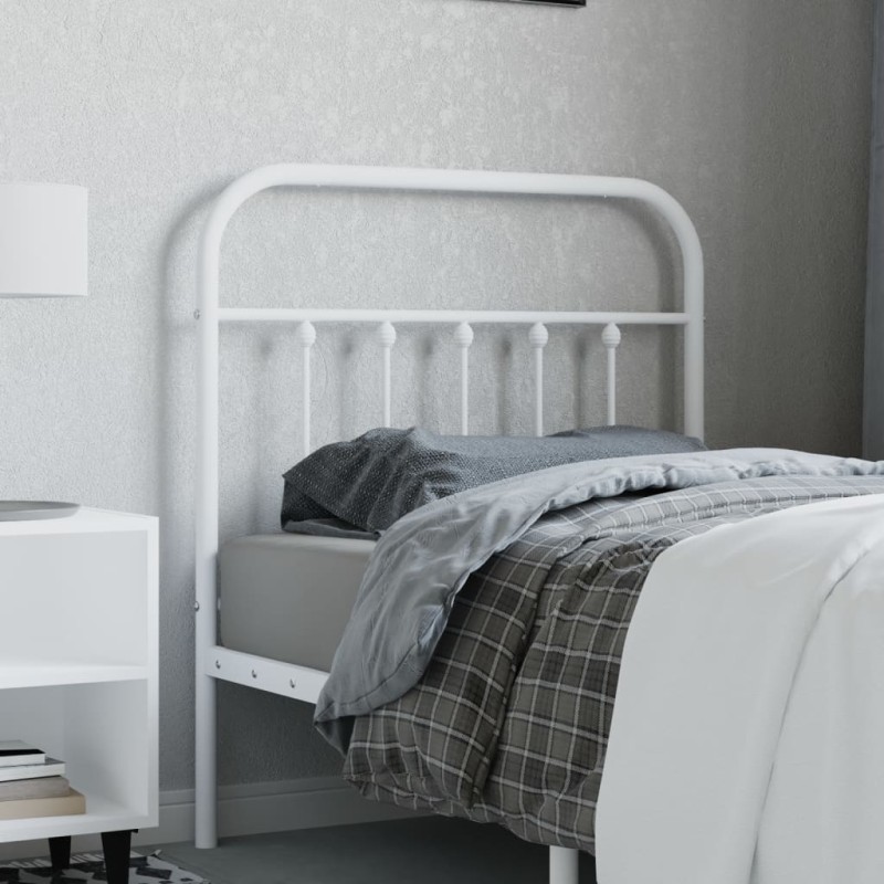 vidaXL Cabecero de metal blanco 90 cm vidaXL Cabecero de metal blanco 90 cm