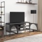 vidaXL Mueble de TV vidrio y acero negro 105x35x50 cm vidaXL Mueble de TV vidrio y acero negro 105x35x50 cm