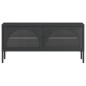 vidaXL Mueble de TV vidrio y acero negro 105x35x50 cm vidaXL Mueble de TV vidrio y acero negro 105x35x50 cm