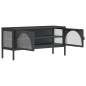 vidaXL Mueble de TV vidrio y acero negro 105x35x50 cm vidaXL Mueble de TV vidrio y acero negro 105x35x50 cm