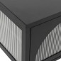 vidaXL Mueble de TV vidrio y acero negro 105x35x50 cm vidaXL Mueble de TV vidrio y acero negro 105x35x50 cm