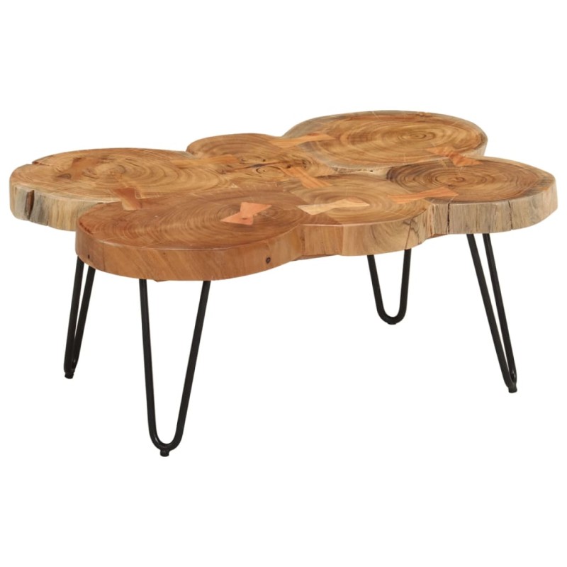 vidaXL Mesa de centro 6 troncos madera maciza acacia 36 cm vidaXL Mesa de centro 6 troncos madera maciza acacia 36 cm