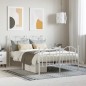 vidaXL Estructura cama metal con cabecero y estribo blanco 120x190 cm vidaXL Estructura cama metal con cabecero y estribo blanco 120x190 cm