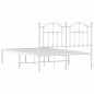 vidaXL Estructura de cama de metal con cabecero blanca 120x200 cm vidaXL Estructura de cama de metal con cabecero blanca 120x200 cm