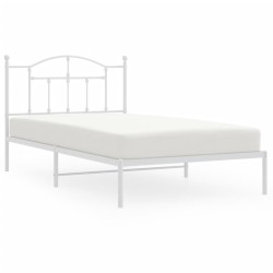 vidaXL Estructura de cama de metal con cabecero blanco 107x203 cm