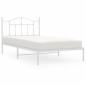 vidaXL Estructura de cama de metal con cabecero blanco 107x203 cm vidaXL Estructura de cama de metal con cabecero blanco 107x203 cm