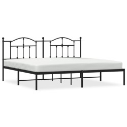 vidaXL Estructura de cama con cabecero metal negro 200x200 cm