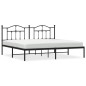 vidaXL Estructura de cama con cabecero metal negro 200x200 cm vidaXL Estructura de cama con cabecero metal negro 200x200 cm