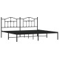 vidaXL Estructura de cama con cabecero metal negro 200x200 cm vidaXL Estructura de cama con cabecero metal negro 200x200 cm