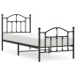 vidaXL Estructura de cama con cabecero y estribo metal negro 90x200 cm vidaXL Estructura de cama con cabecero y estribo metal negro 90x200 cm