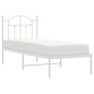 vidaXL Estructura de cama de metal con cabecero blanco 75x190 cm vidaXL Estructura de cama de metal con cabecero blanco 75x190 cm